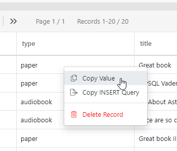 MySQL Client Copy Insert Query