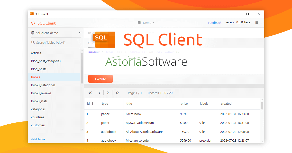 SQL Client by Astoria Software - Cross-platform MySQL Client