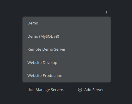 Switching between workspaces in Astoria SQL Client